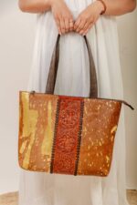 Cowhide Tooling Carving Handbag - Image 4