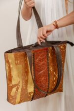 Cowhide Tooling Carving Handbag - Image 5