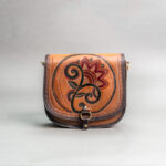 Cowhide Tooling Carving Fringe Bag