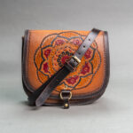 Cowhide Tooling Carving Fringe Bag