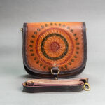 Cowhide Tooling Carving Fringe Bag