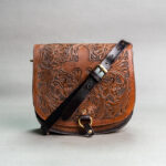 Cowhide Tooling Carving Fringe Bag