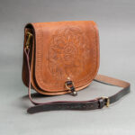 Cowhide Tooling Carving Fringe Bag