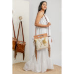 Cowhide Tooling Carving Fringe Bag