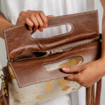 Cowhide Tooling Carving Fringe Bag - Image 8