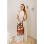 Cowhide Tooling Carving Fringe Bag