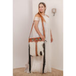 Cowhide Tooling Carving Fringe Bag