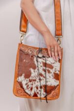 Cowhide Tooling Carving Tote - Image 4
