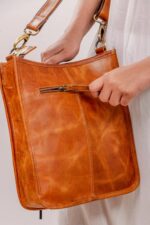 Cowhide Tooling Carving Tote - Image 6