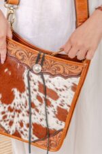 Cowhide Tooling Carving Tote - Image 7