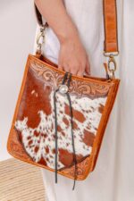 Cowhide Tooling Carving Tote - Image 8