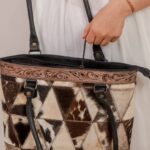 Cowhide Tooling Carving Tote - Image 8