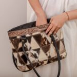 Cowhide Tooling Carving Tote - Image 3