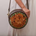Cowhide Tooling Carving Sling Bag - Image 3