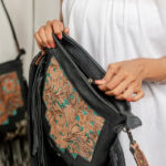 Cowhide Tooling Carving Fringe Bag - Image 6