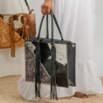 Cowhide Tooling Carving Tote - Image 7