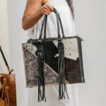 Cowhide Tooling Carving Tote - Image 8