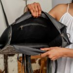 Cowhide Tooling Carving Tote - Image 9