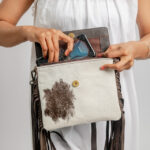 Cowhide Tooling Fringe Bag - Image 6