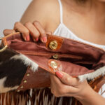 Cowhide Tooling Carving Fringe Bag - Image 7