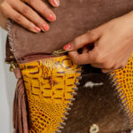 Cowhide Tooling Carving Fringe Bag - Image 7