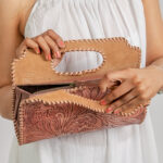 Cowhide Tooling Carving Handbag - Image 4