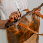 Cowhide Tooling Carving Handbag - Image 4