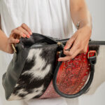 Cowhide Tooling Carving Handbag - Image 4