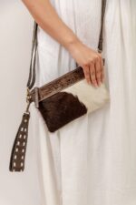 Ashley Cowhide Tooling Carving Sling Bag - Image 3