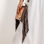 Cowhide Tooling Carving Fringe Bag - Image 4