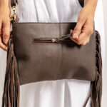 Cowhide Tooling Carving Fringe Bag - Image 7