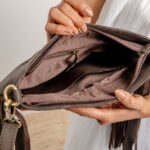 Cowhide Tooling Carving Fringe Bag - Image 8