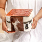 Cowhide Tooling Carving Jewelry Box - Image 3