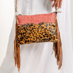 Cowhide Tooling Carving Fringe Bag - Image 3
