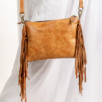 Cowhide Tooling Carving Fringe Bag - Image 6