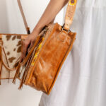 Cowhide Tooling Carving Handbag - Image 4