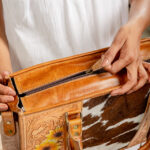 Cowhide Tooling Carving Handbag - Image 7