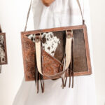 Cowhide Tooling Carving Handbag - Image 3