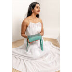 Cowhide Tooling Carving Fringe Bag