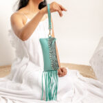 Cowhide Tooling Carving Fringe Bag - Image 5