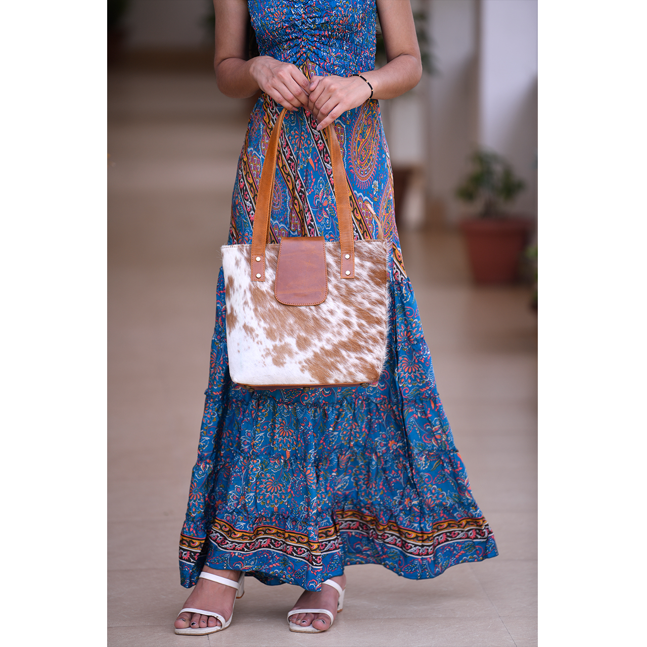 15006-1.jpg Cowhide Tote Bag - Image 1