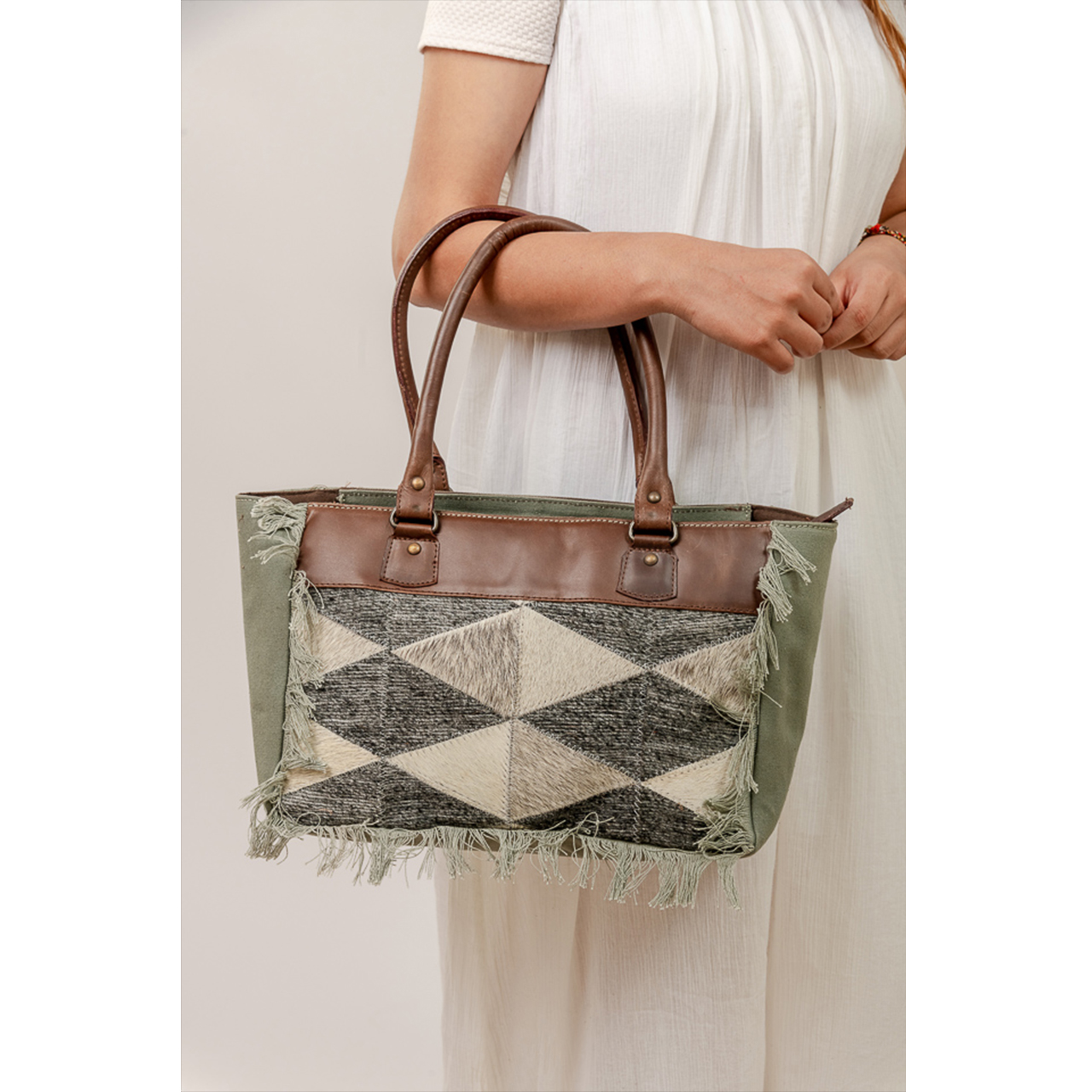 15030-2.jpg Cowhide Tote Bag - Image 1