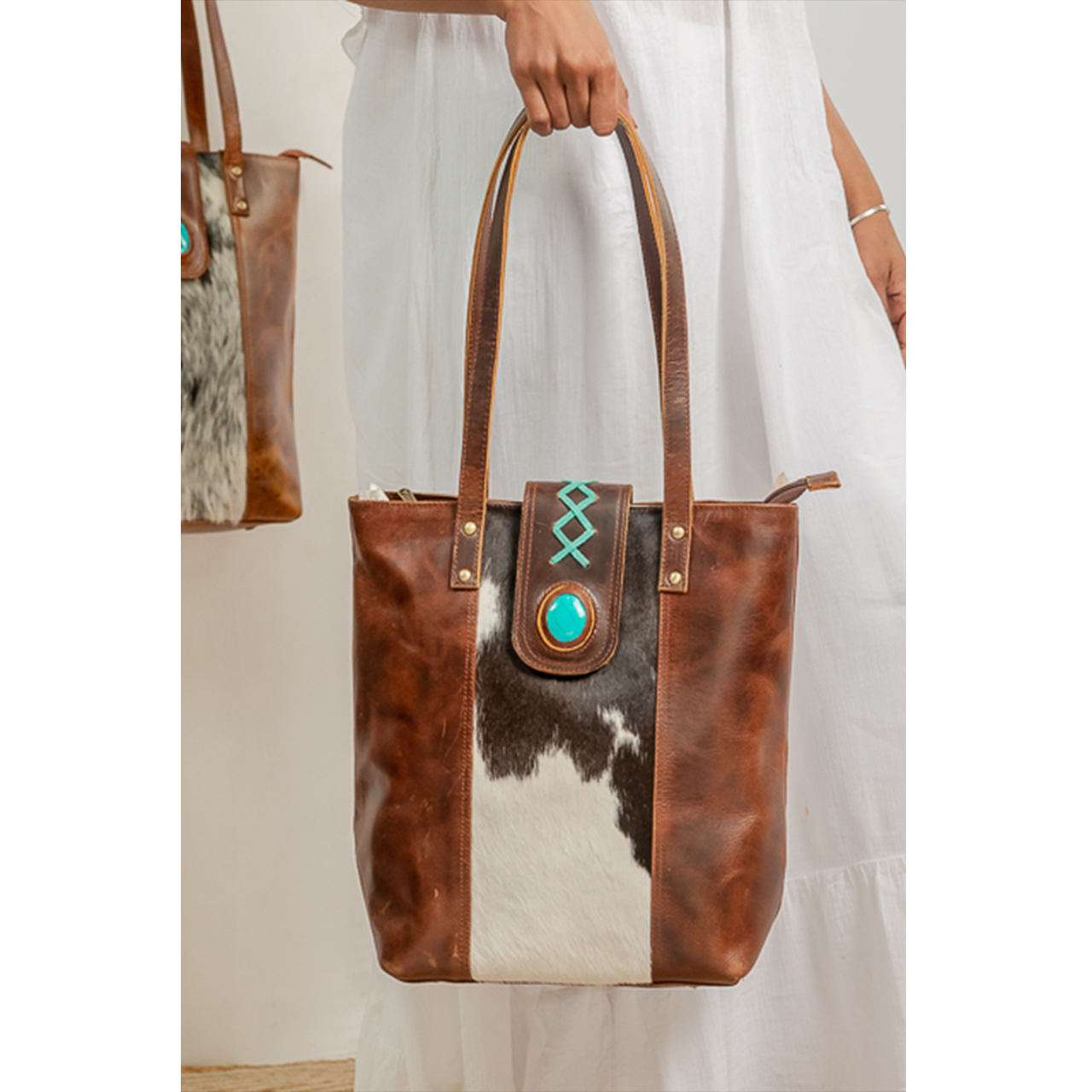 15034-1.jpg Cowhide Tote Bag - Image 1