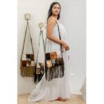 Cowhide Patch Fringe Bag - Image 2