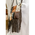 Cowhide Patch Fringe Bag - Image 4