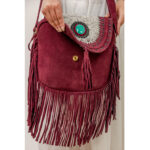 Suede Leather Cowhide Fringe Bag - Image 5
