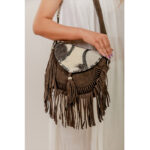 Suede Leather Cowhide Fringe Bag
