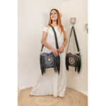 Patch Cowhide Fringe Bag