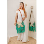 Cowhide Tooling Carving Fringe Bag - Image 2