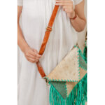 Cowhide Tooling Carving Fringe Bag - Image 5